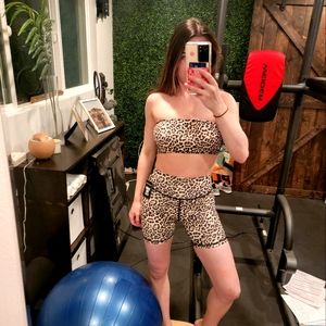 Muscle Nation two piece gym set shorts and bandeau